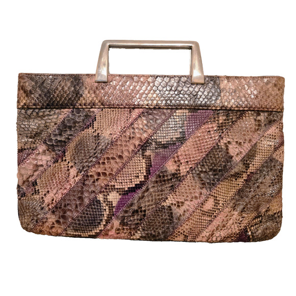 Bags By Varon Snakeskin Leather Purse Shoulder HandBag Clutch VINTAGE - Picture 3 of 11